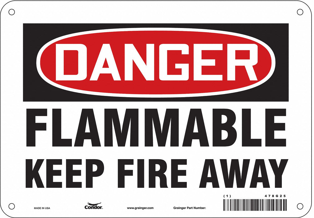 Danger Sign 7 in x 10 in Aluminum