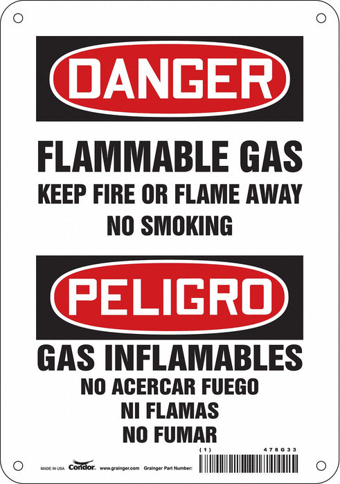 Safety Sign 10 in x 7 in Aluminum