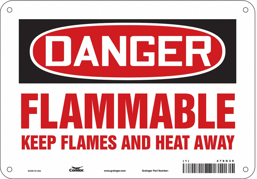 Danger Sign 7 in x 10 in Aluminum