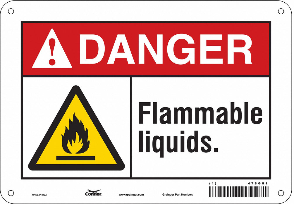 Danger Sign 7 in x 10 in Aluminum