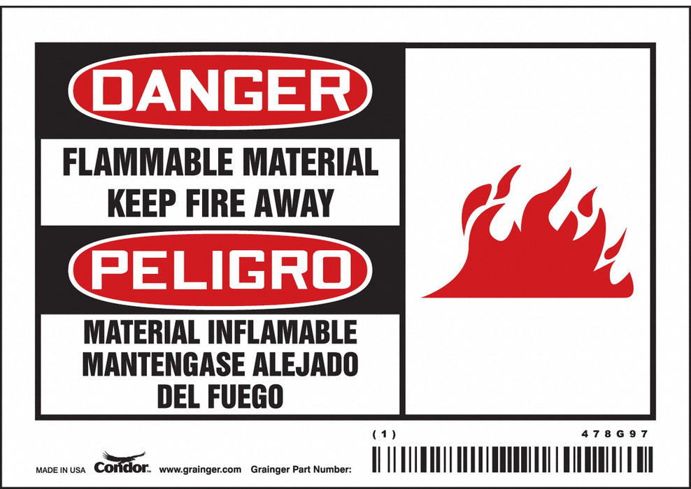 Safety Sign 3 1/2 inx5 in Vinyl