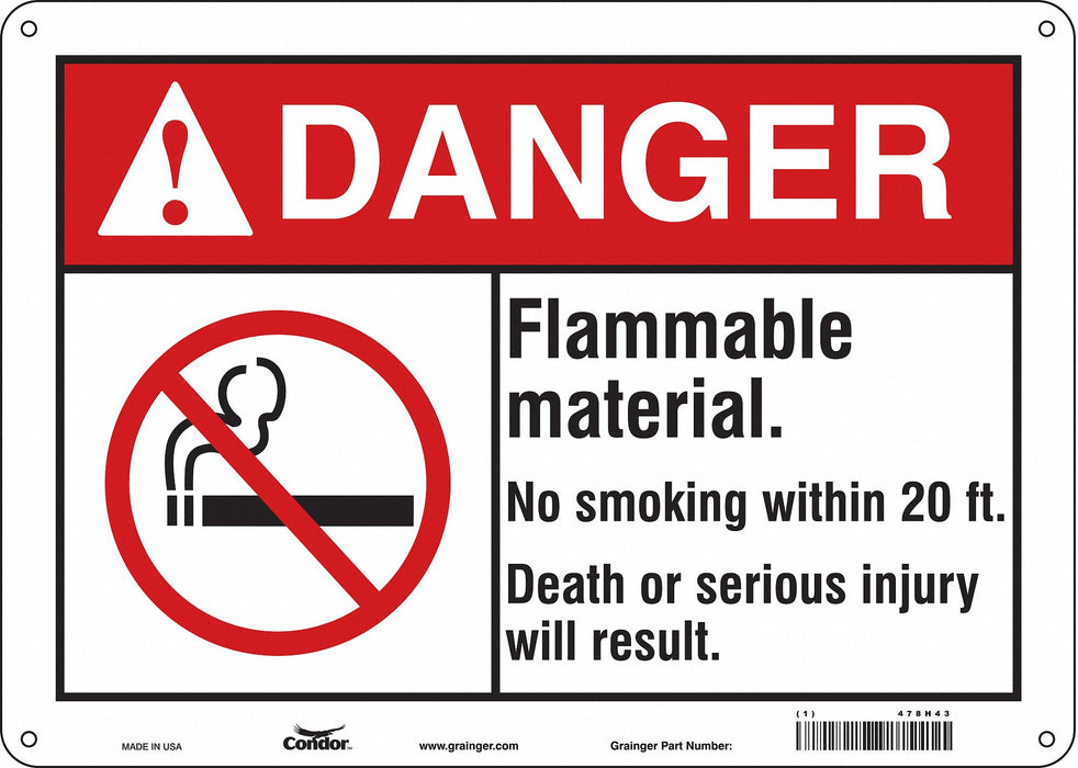 Safety Sign 10 in x 14 in Aluminum