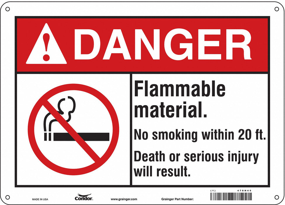 Safety Sign 10 in x 14 in Polyethylene