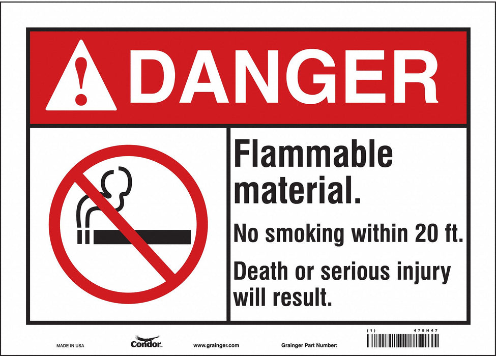 Safety Sign 10 inx14 in Vinyl