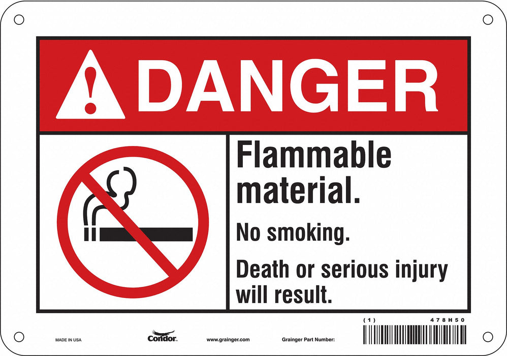 Safety Sign 7 in x 10 in Polyethylene