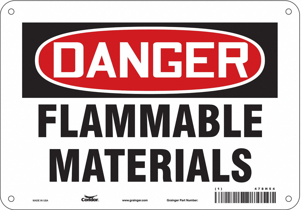 J6928 Danger Sign 7 in x 10 in Aluminum