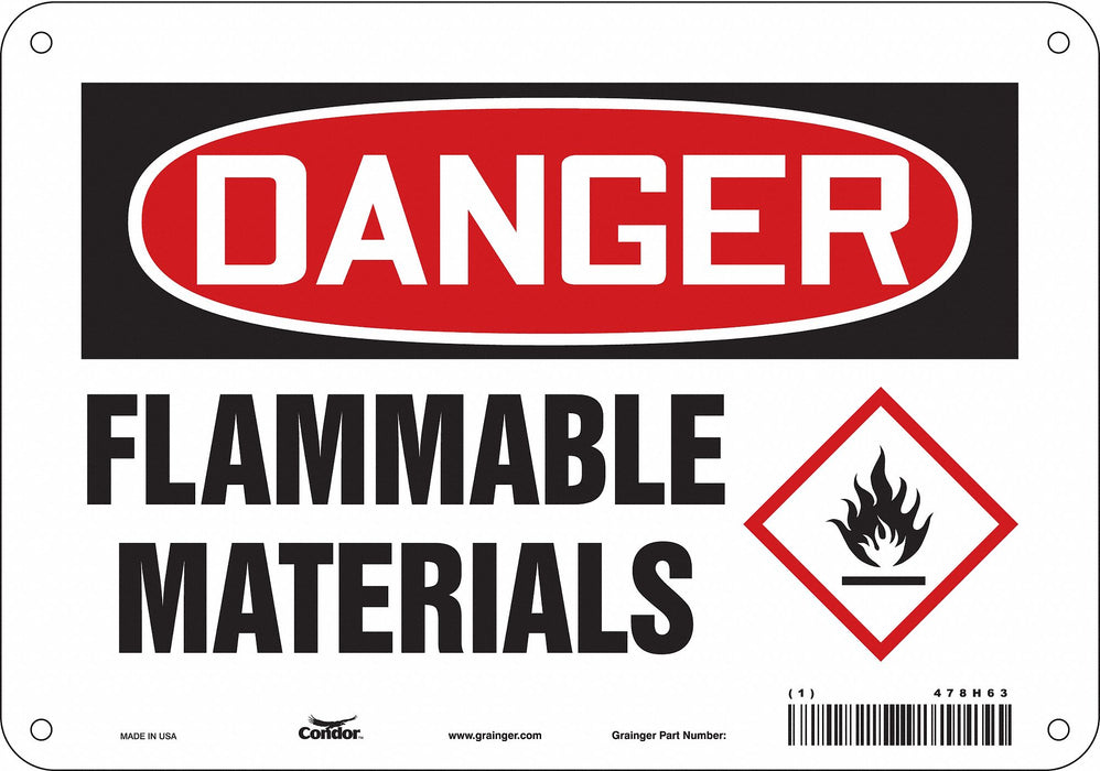 Danger Sign 7 in x 10 in Aluminum
