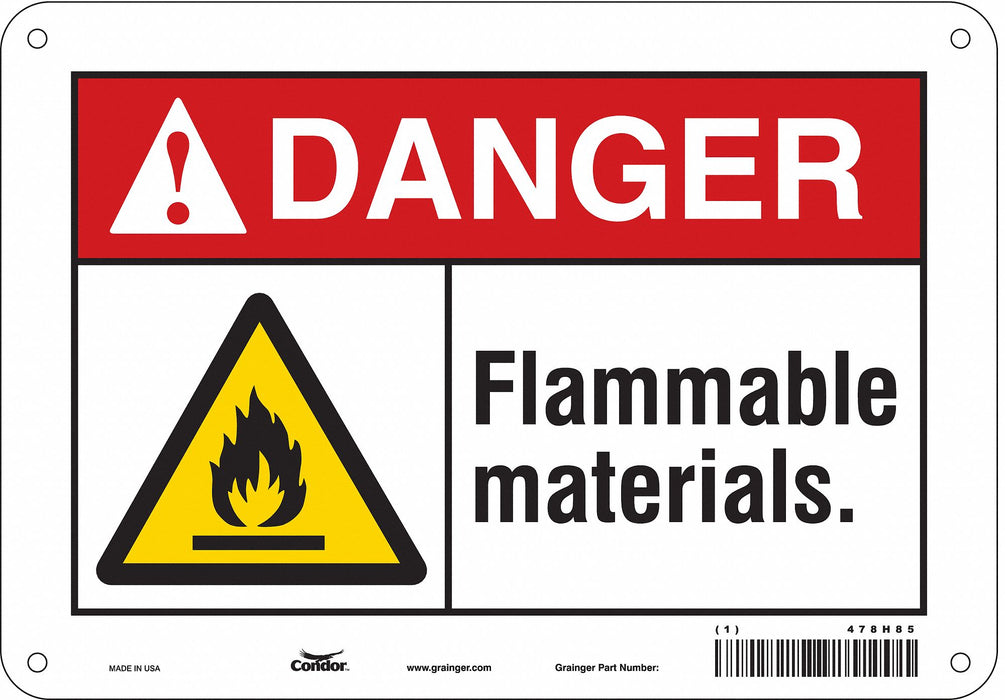 Danger Sign 7 in x 10 in Aluminum