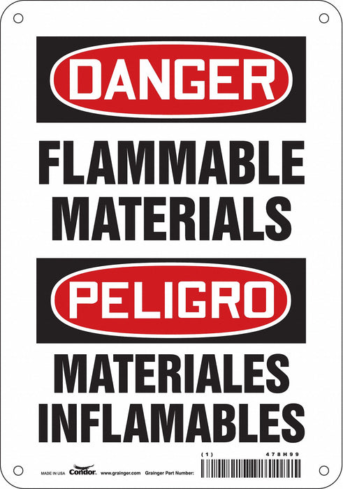 Safety Sign 10 in x 7 in Polyethylene