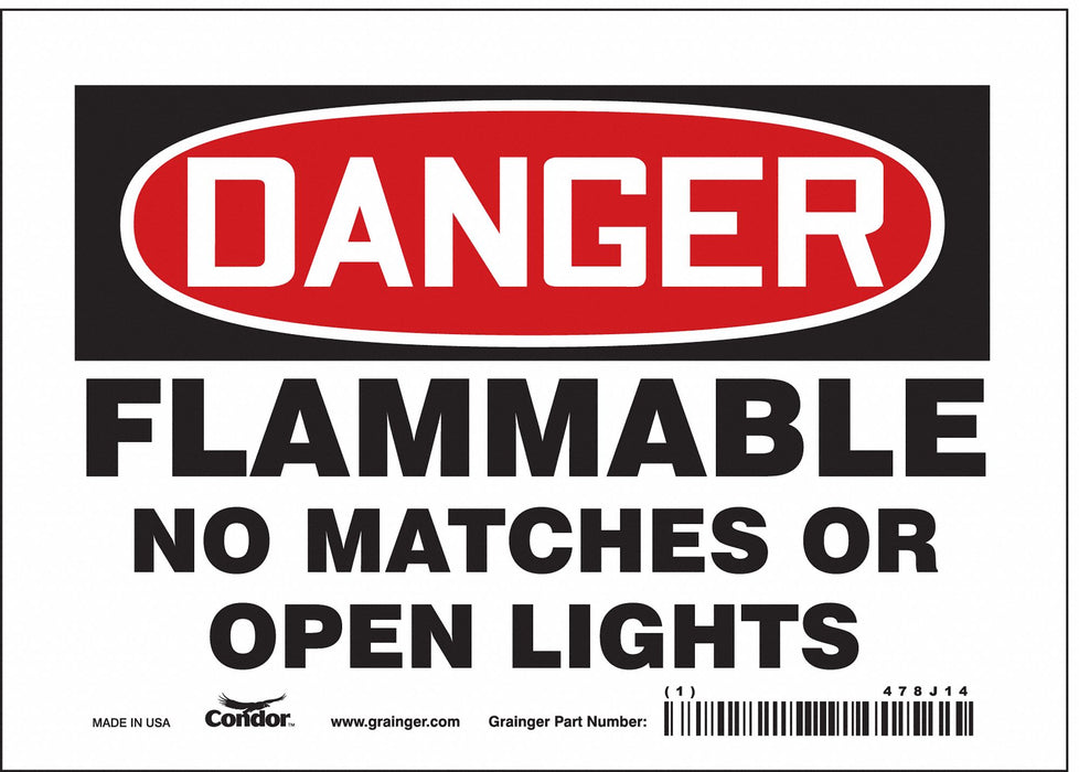 Safety Sign 5 in x 7 in Vinyl
