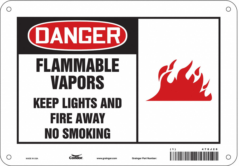 Safety Sign 7 in x 10 in Polyethylene