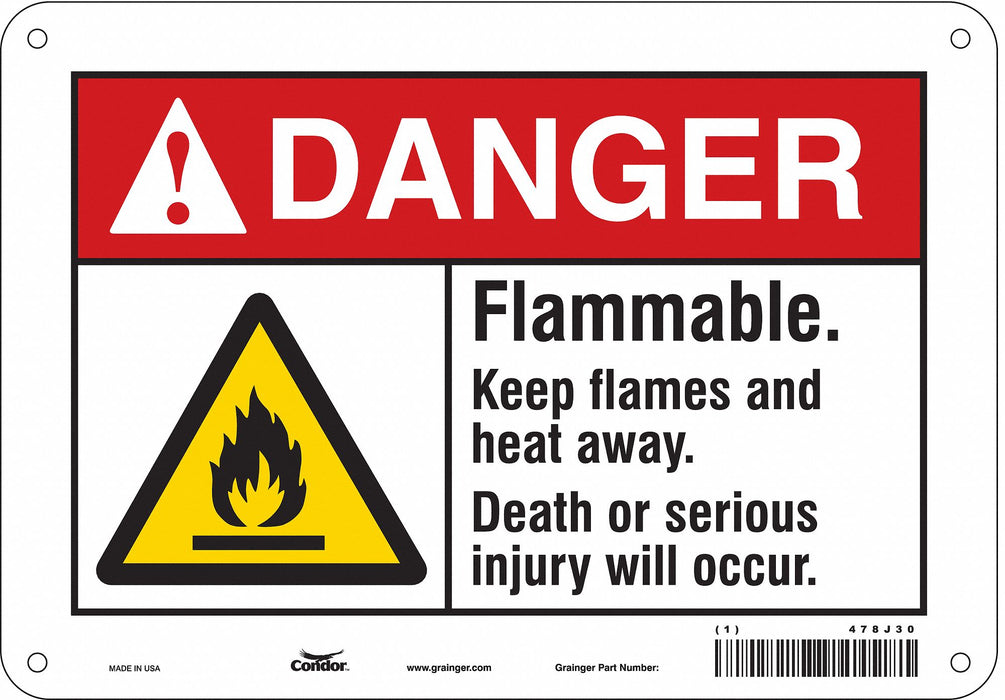 Danger Sign 7 in x 10 in Aluminum