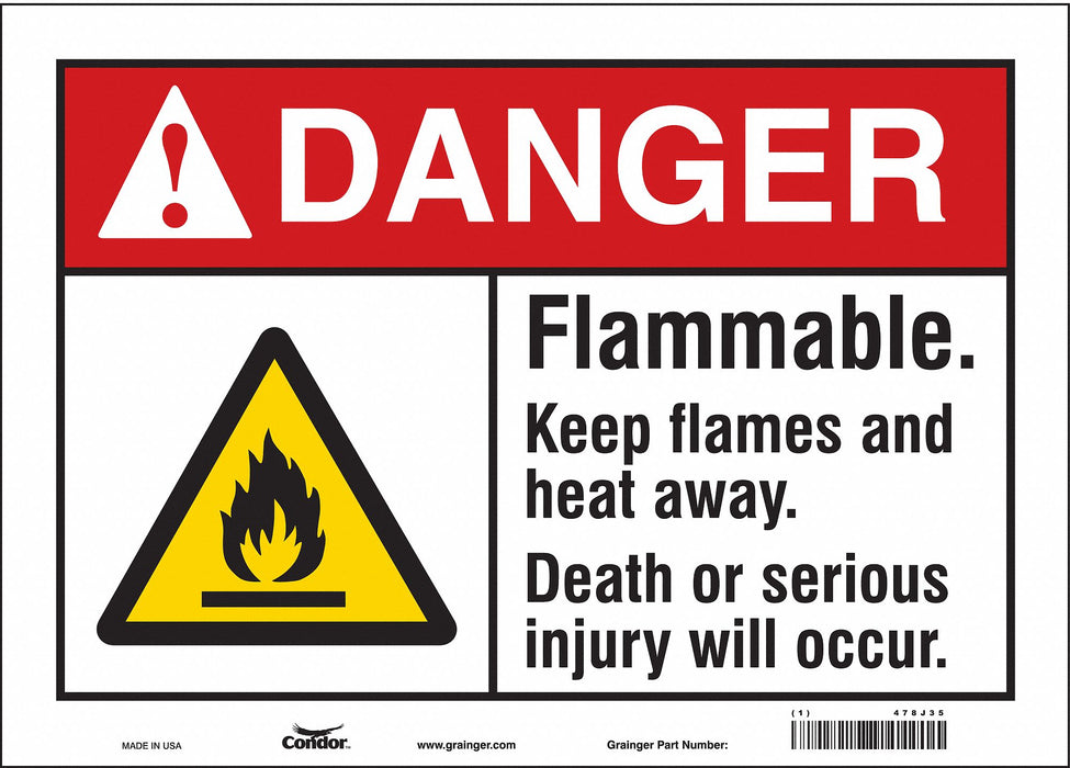 Safety Sign 10 in x 14 in Vinyl