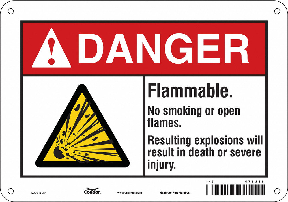 Safety Sign 7 in x 10 in Polyethylene