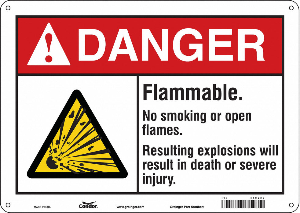 Safety Sign 10 in x 14 in Polyethylene