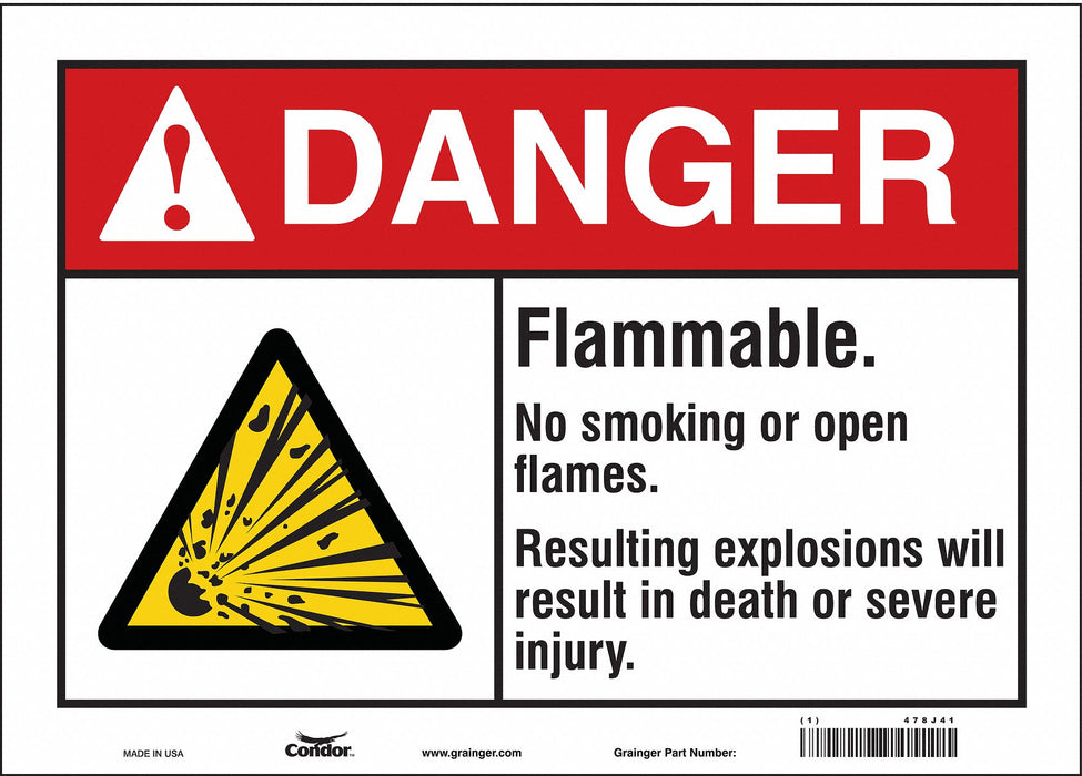Safety Sign 10 inx14 in Vinyl