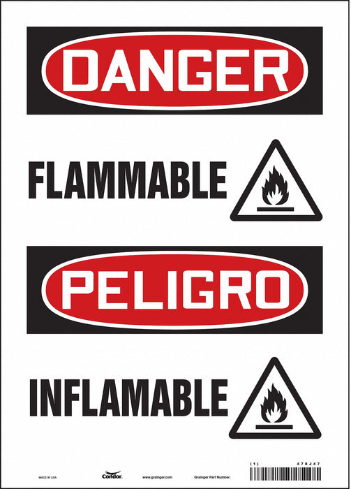 Safety Sign 14 in x 10 in Vinyl