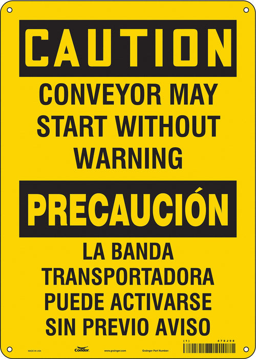 Safety Sign 14 in x 10 in Polyethylene