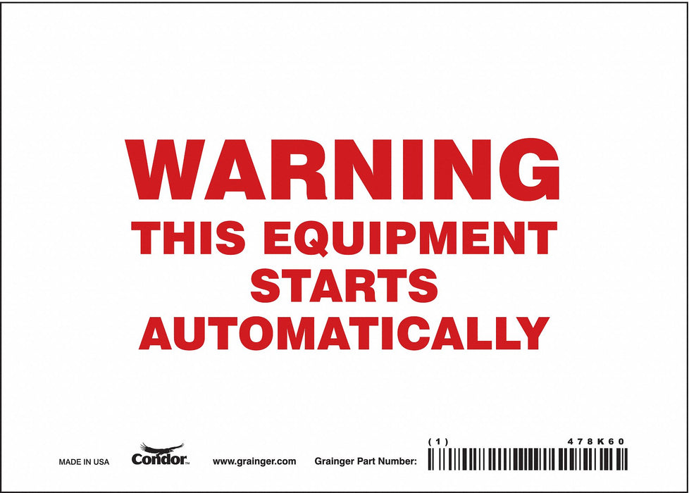 Safety Sign 5 in x 7 in Vinyl