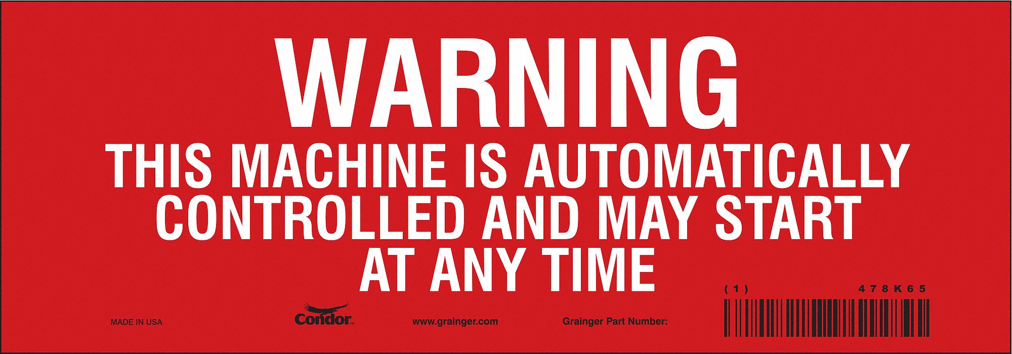 Safety Sign 3.5in x 10in Vinyl