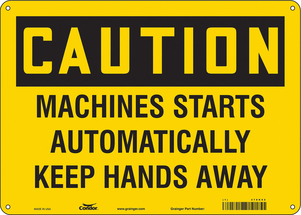 Safety Sign 10 inx14 in Polyethylene