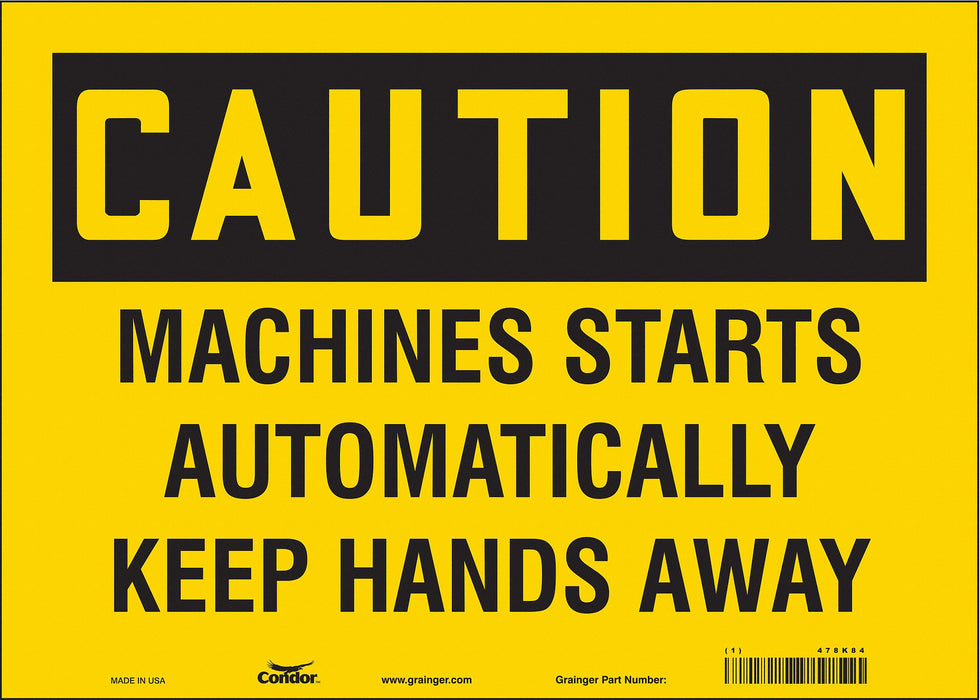 Safety Sign 10 inx14 in Vinyl