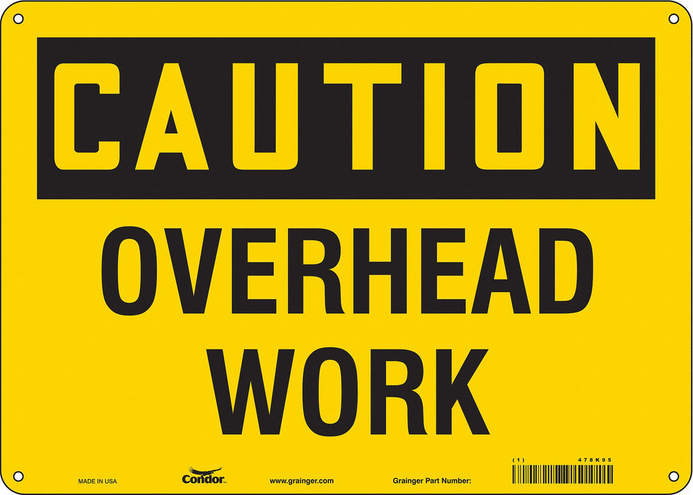 J6964 Safety Sign 10 inx14 in Polyethylene