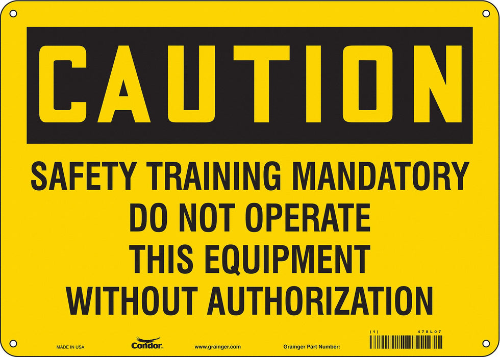 Safety Sign 10 in x 14 in Aluminum