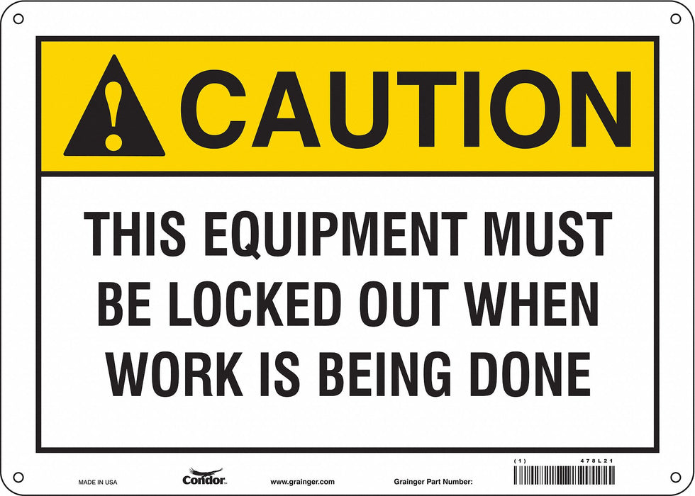 Safety Sign 10 in x 14 in Polyethylene