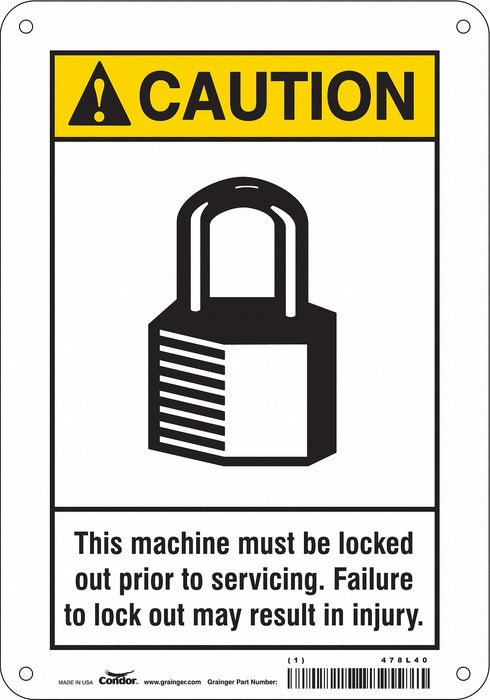 Safety Sign 10 in x 7 in Aluminum