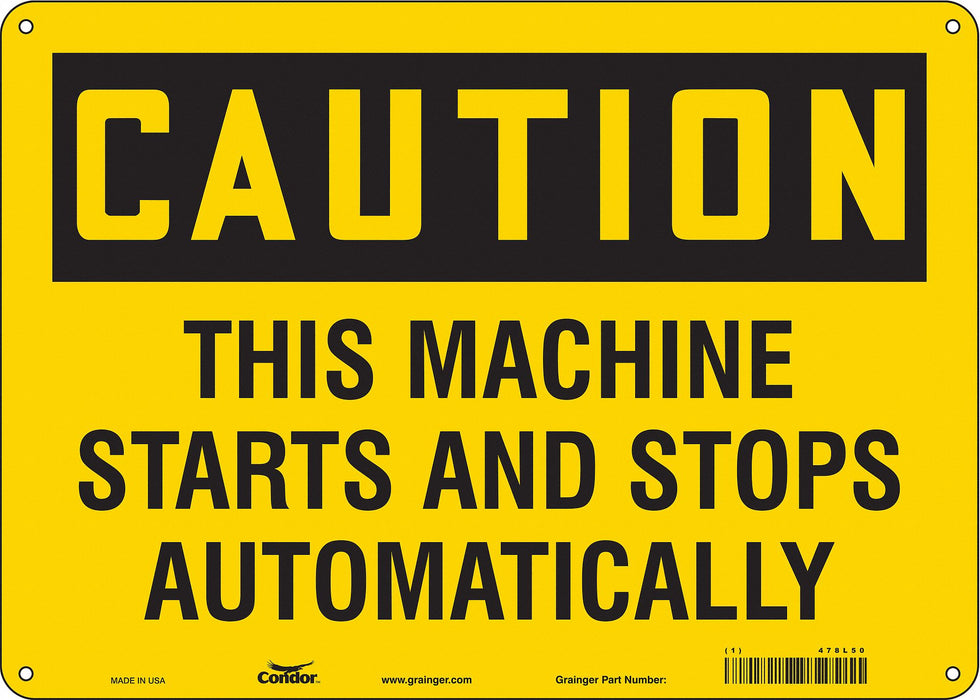 Safety Sign 10 in x 14 in Polyethylene