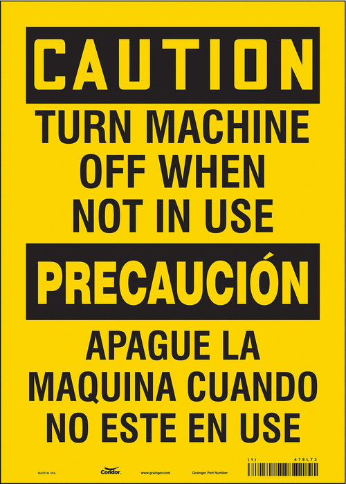 Safety Sign 14 in x 10 in Vinyl