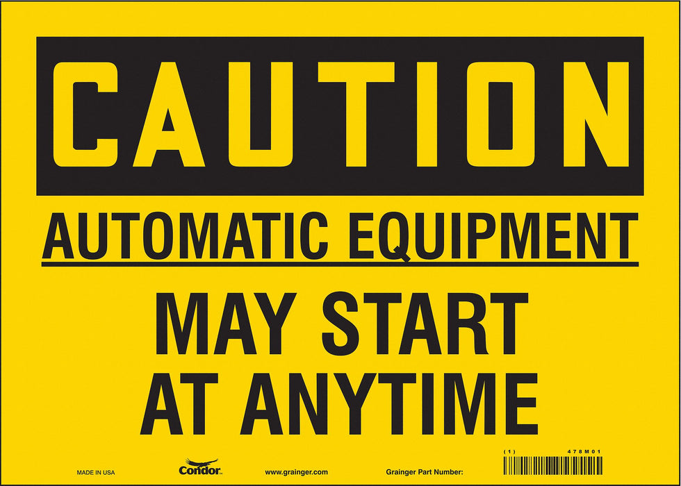 J9038 Safety Sign 10 inx14 in Vinyl
