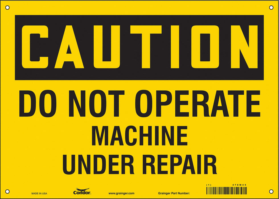 Safety Sign 10 in x 14 in Vinyl