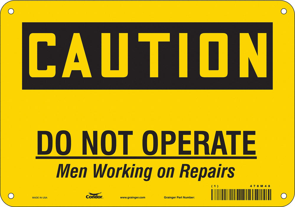 Safety Sign 7 in x 10 in Polyethylene