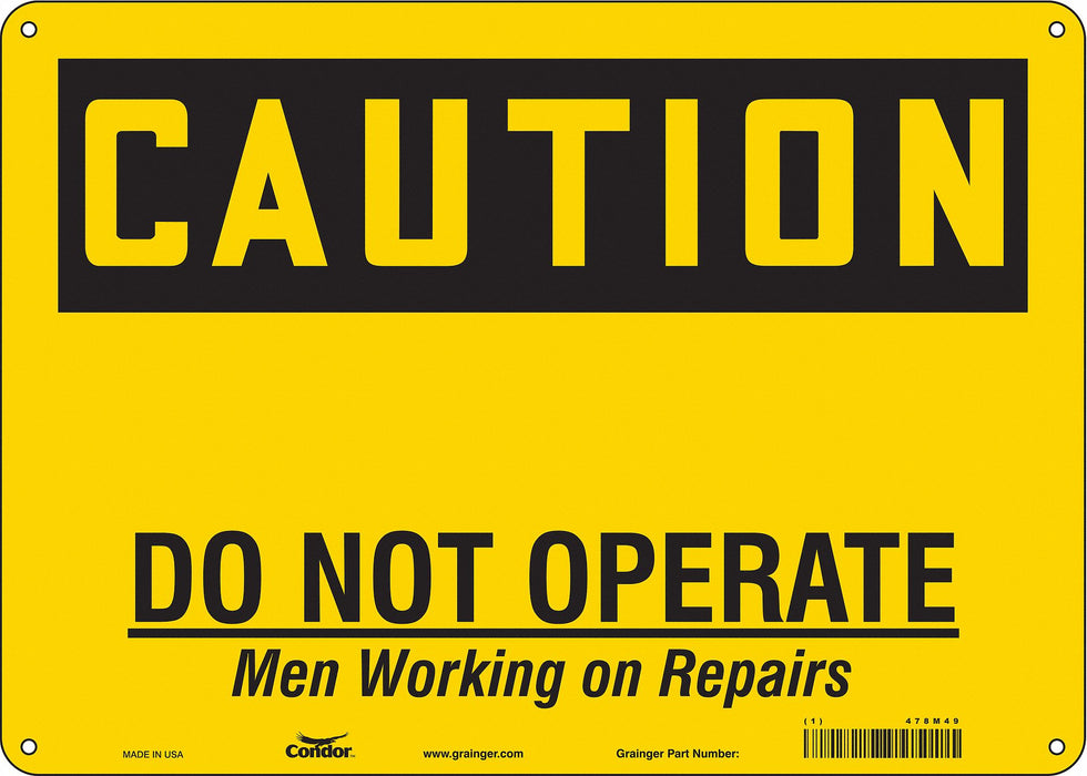 Safety Sign 10 in x 14 in Polyethylene