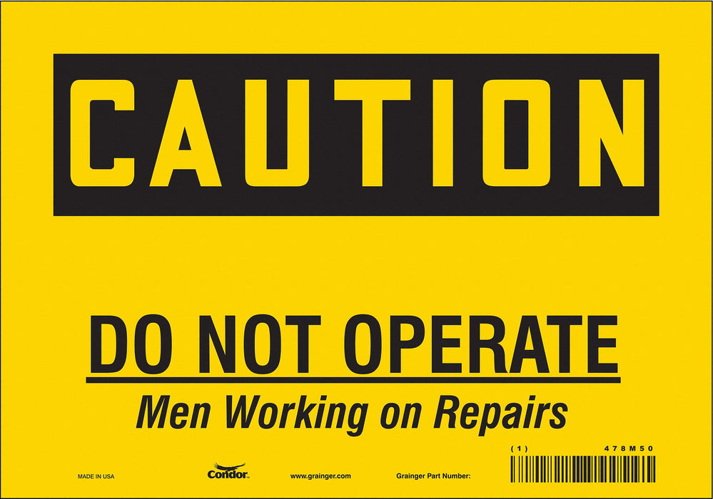 Safety Sign 7 in x 10 in Vinyl