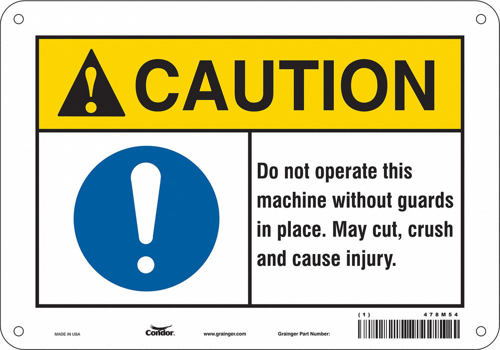 Safety Sign 7 in x 10 in Polyethylene
