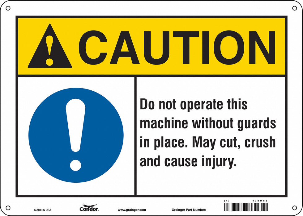 Safety Sign 10 inx14 in Polyethylene