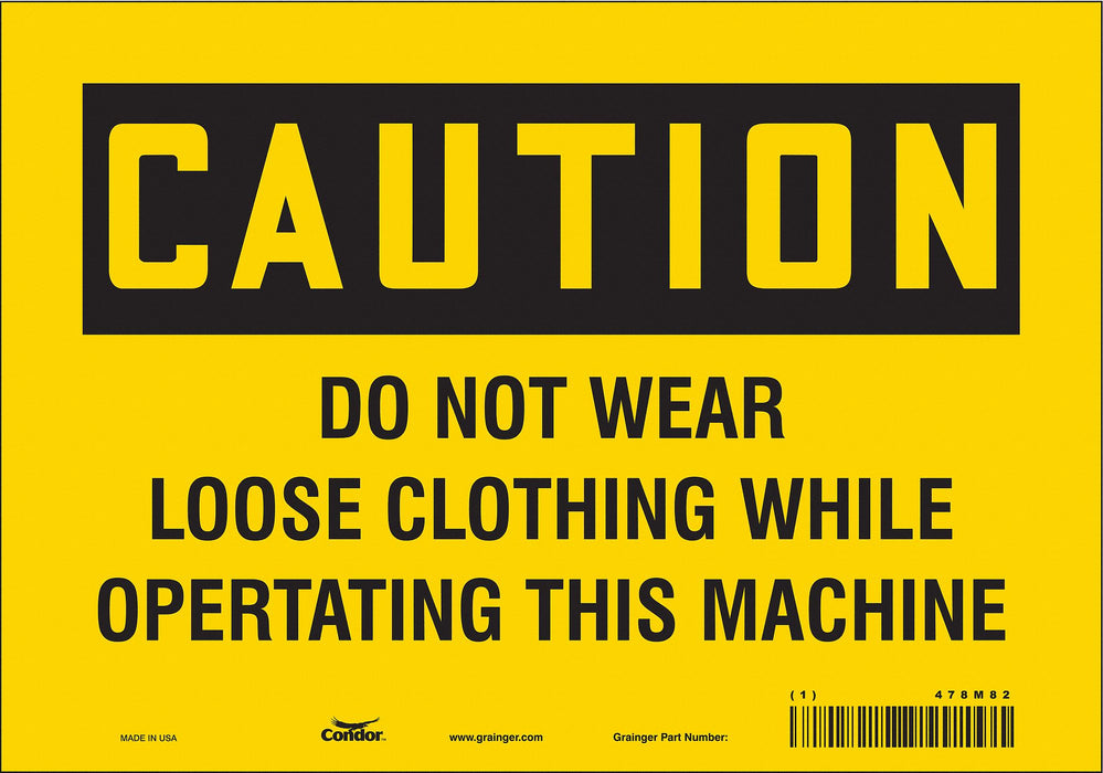 Safety Sign 7 in x 10 in Vinyl