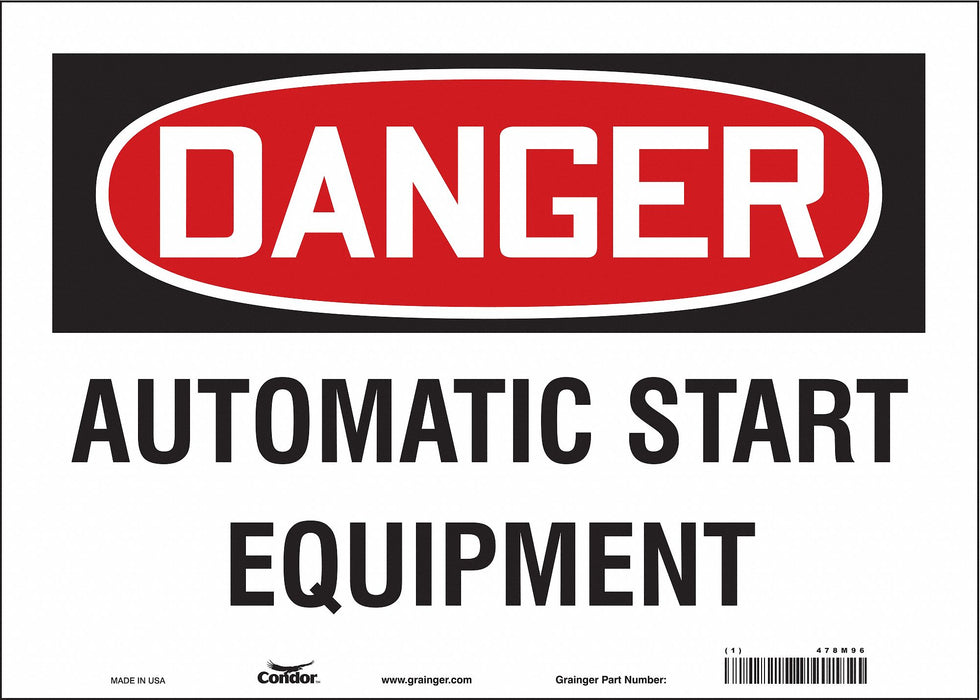 Safety Sign 10 in x 14 in Vinyl
