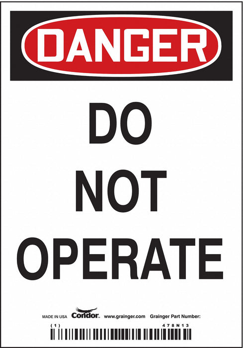Safety Sign 10 inx14 in Magnetic Vinyl