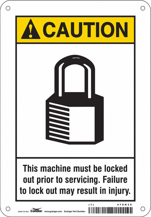 Safety Sign 10 in x 7 in Polyethylene