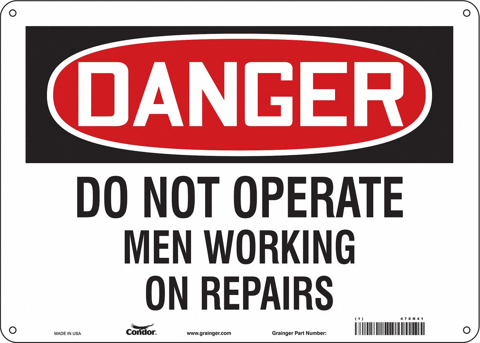 Safety Sign 10 in x 14 in Aluminum