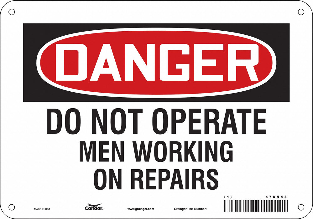 Safety Sign 7 inx10 in Polyethylene