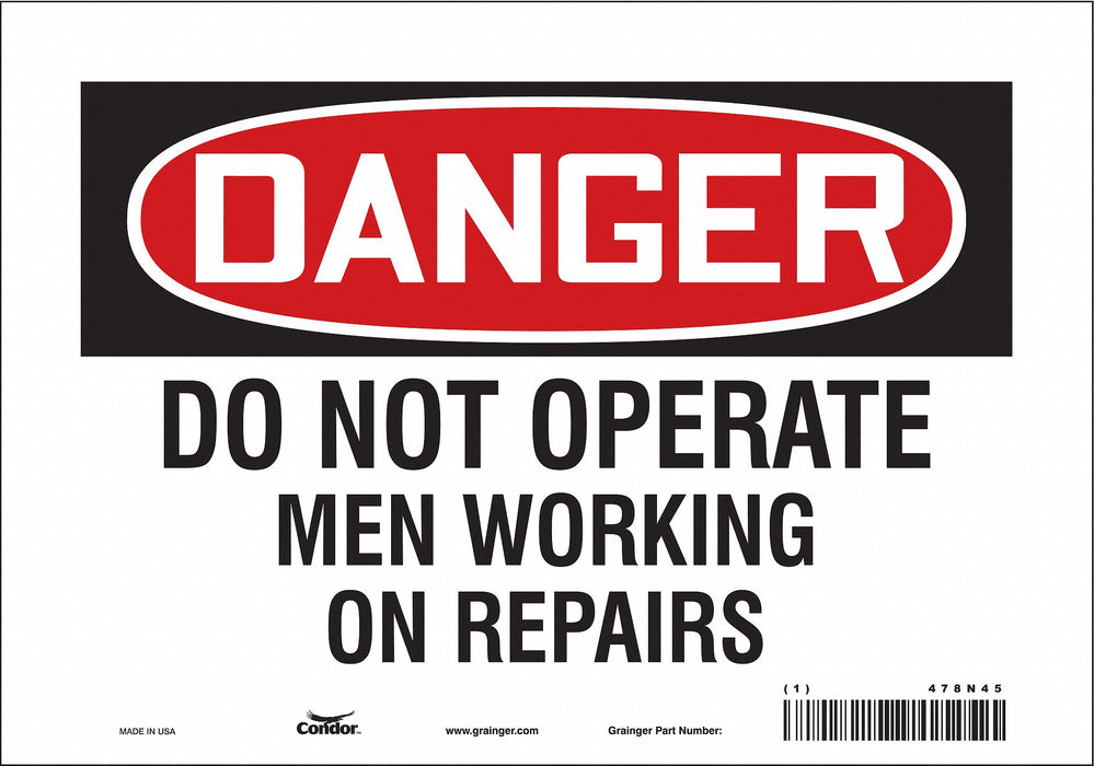 Safety Sign 7 in x 10 in Vinyl