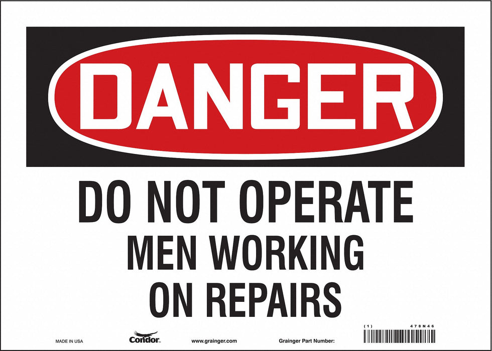 Safety Sign 10 in x 14 in Vinyl