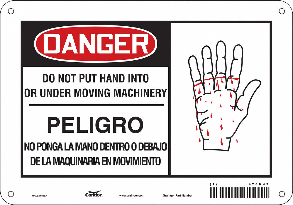 Safety Sign 7 inx10 in Polyethylene