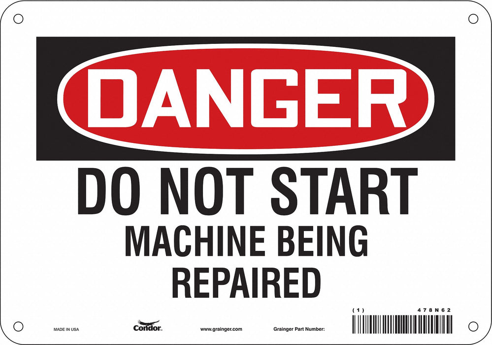 Safety Sign 7 in x 10 in Polyethylene