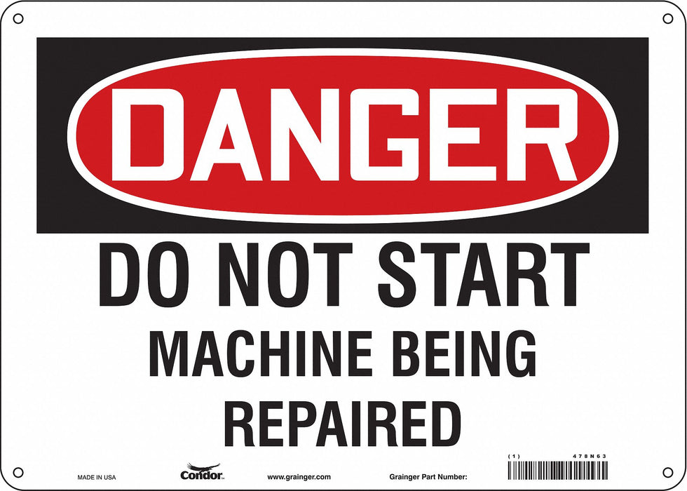 Safety Sign 10 in x 14 in Polyethylene
